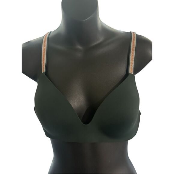 Beautiful green Victoria’s Secret T-shirt Lightly-Lined wireless Bra size 36B Go - Picture 4 of 6